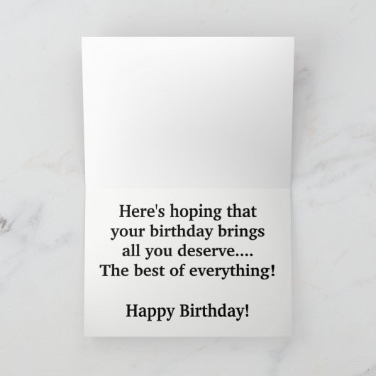  roze rozen Grote lettertype Birthday Kaart (Binnen)