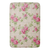 Roze rozen hand geverfde bath mat (Voorkant Verticaal)