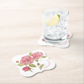 Roze rozen hand tekenpotlood T-Shirt Cushion Tri Kartonnen Onderzetters (Insitu)