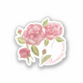 Roze rozen hand tekenpotlood T-Shirt Cushion Tri Sticker (Voorkant)