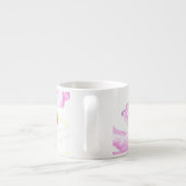  roze rozen, handgeschilderd in Waterverf Espresso Kop (Achterkant)