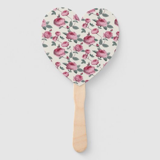 Roze rozen handwaaier (Achterkant)