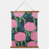 Roze Rozen Hangend Wandkleed (Voorkant)