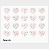 Roze rozen hart sticker (Vel)