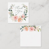 Roze rozen Hartelijk dank Visitekaartje vierkant (Voorkant / Achterkant)