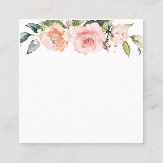 Roze rozen Hartelijk dank Visitekaartje vierkant (Achterkant)