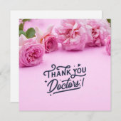 Roze rozen Hartelijk dank voor uw arts (Voorkant / Achterkant)