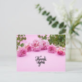 Roze rozen Hartelijk dank voor uw kaart op roze ac (Staand voorkant)
