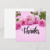 Roze rozen Hartelijk dank voor uw kaart op roze ac (Voorkant / Achterkant)
