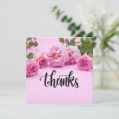 Roze rozen Hartelijk dank voor uw kaart op roze ac (Staand voorkant)