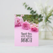 Roze rozen Hartelijk dank voor uw kaart op roze ac (Staand voorkant)