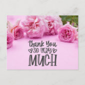 Roze rozen Hartelijk dank voor uw kaart op roze ac (Voorkant)
