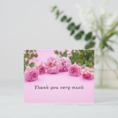 Roze rozen Hartelijk dank voor uw kaart op roze ac (Staand voorkant)