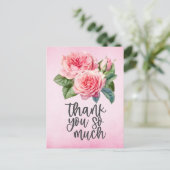 Roze rozen Hartelijk dank voor uw kaart op roze ac (Staand voorkant)