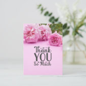 Roze rozen Hartelijk dank voor uw kaart op roze ac (Staand voorkant)