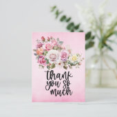 Roze rozen Hartelijk dank voor uw kaart op roze ac (Staand voorkant)