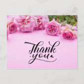 Roze rozen Hartelijk dank voor uw kaart op roze ac (Voorkant)
