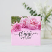 Roze rozen Hartelijk dank voor uw kaart op roze ac (Staand voorkant)