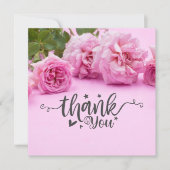 Roze rozen Hartelijk dank voor uw kaart op roze ac (Voorkant)