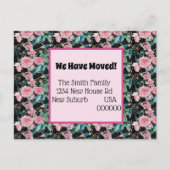 Roze rozen het Nieuwe Briefkaart van het Adres, wi (Voorkant)