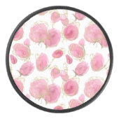Roze rozen hockey puck (Voorkant)