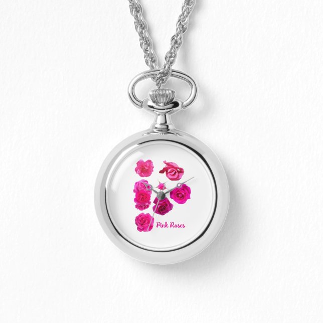 Roze rozen  horloge (Voorkant)