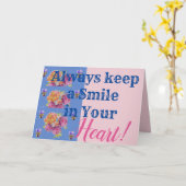 Roze rozen houden altijd een glimlach-prijskaart v kaart (Gele Bloem)