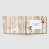 Roze Rozen Hout Crème Witte Huwelijk Gastenboek (Volledig)