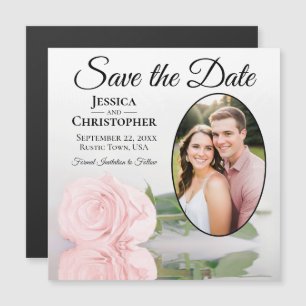 Roze Rozen Huwelijk Save The Date Foto Magneet