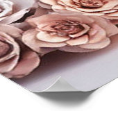 Roze Rozen Huwelijksframe Met Diamant Accenten 💎 Poster (Hoek)