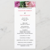 Roze Rozen Huwelijksprogramma Programmakaart (Voorkant)