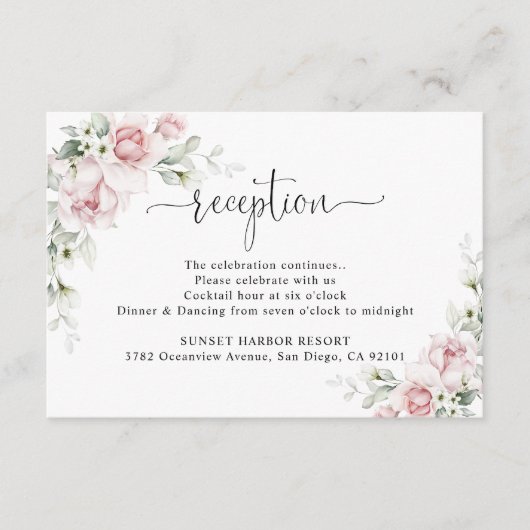 Roze Rozen Huwelijksreceptie Bijlage (Voorkant)
