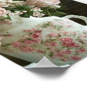 Roze Rozen in  Antiek China Theepot Poster (Hoek)