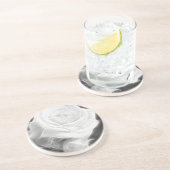 Roze rozen in anzures 2 kristal zandsteen onderzetter (Zijkant)