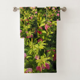 Roze rozen in bloei bad handdoek