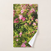 Roze rozen in bloei bad handdoek (Handdoek)
