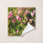 Roze rozen in bloei bad handdoek (Wasdoekje)