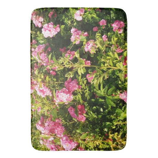 Roze rozen in bloei badmat (Voorkant Verticaal)