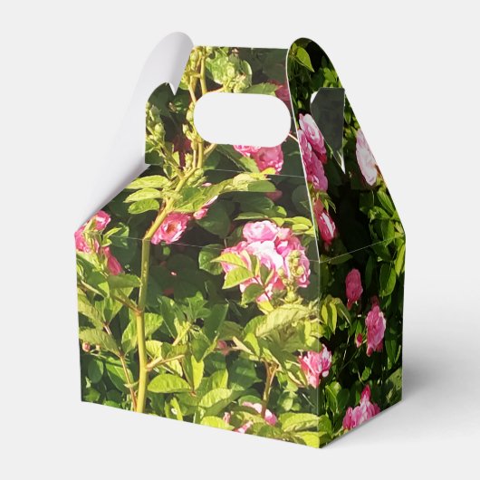 Roze rozen in bloei bedankdoosjes (Voorkant Zijde)