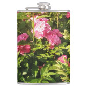 Roze rozen in bloei heupfles (Voorkant)