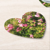 Roze rozen in bloei kartonnen onderzetters (Gekanteld)