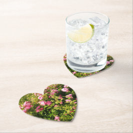 Roze rozen in bloei kartonnen onderzetters