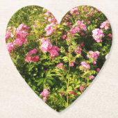 Roze rozen in bloei kartonnen onderzetters (Voorkant)