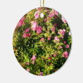 Roze rozen in bloei keramisch ornament (Links)