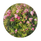 Roze rozen in bloei snijplank (Voorkant)