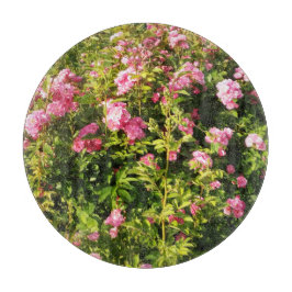 Roze rozen in bloei snijplank