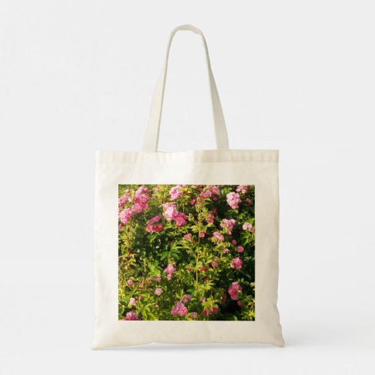 Roze rozen in bloei tote bag (Achterkant)