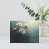 Roze rozen in de mist Moody Briefkaart (Staand voorkant)