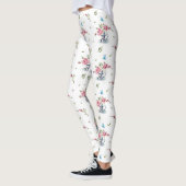 Roze rozen in een theebeker en vlinder leggings (Links)