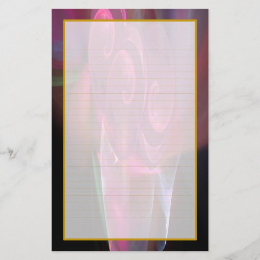 Roze rozen in een Vase Fine Lined Stationery Briefpapier (Voorkant)